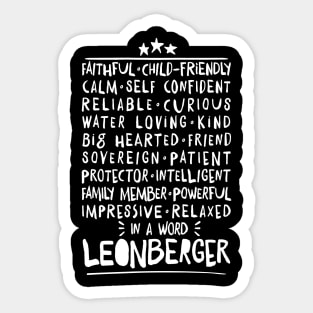 Leonberger Dog Character Traits white Sticker